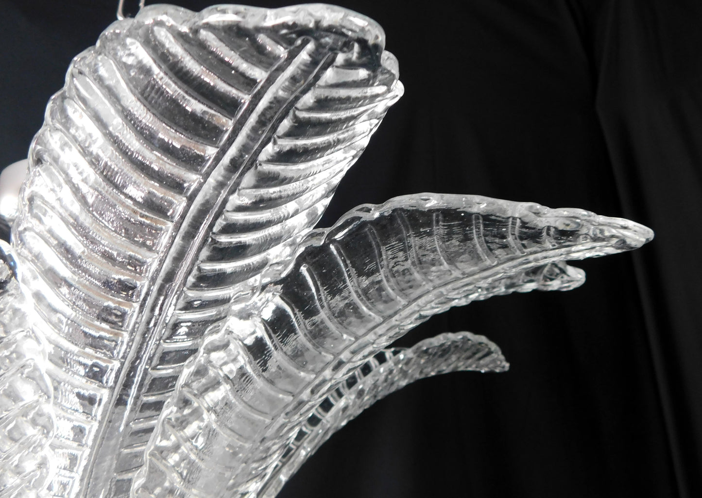Vintage Palmette Chandelier in Handmade Murano Crystal, Italy, 1985