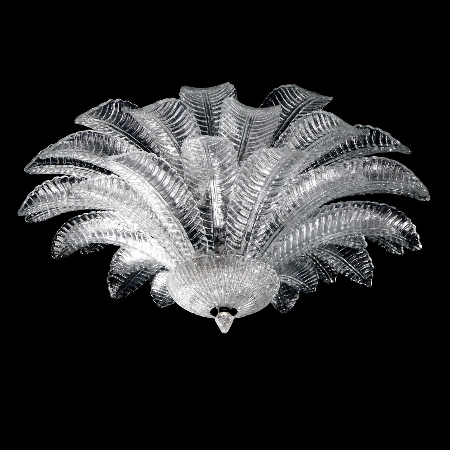 Vintage Palmette Chandelier in Handmade Murano Crystal, Italy, 1985