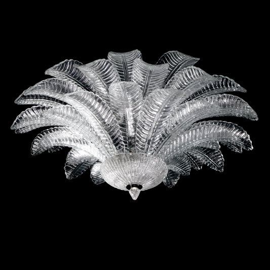 Vintage Palmette Chandelier in Handmade Murano Crystal, Italy, 1985