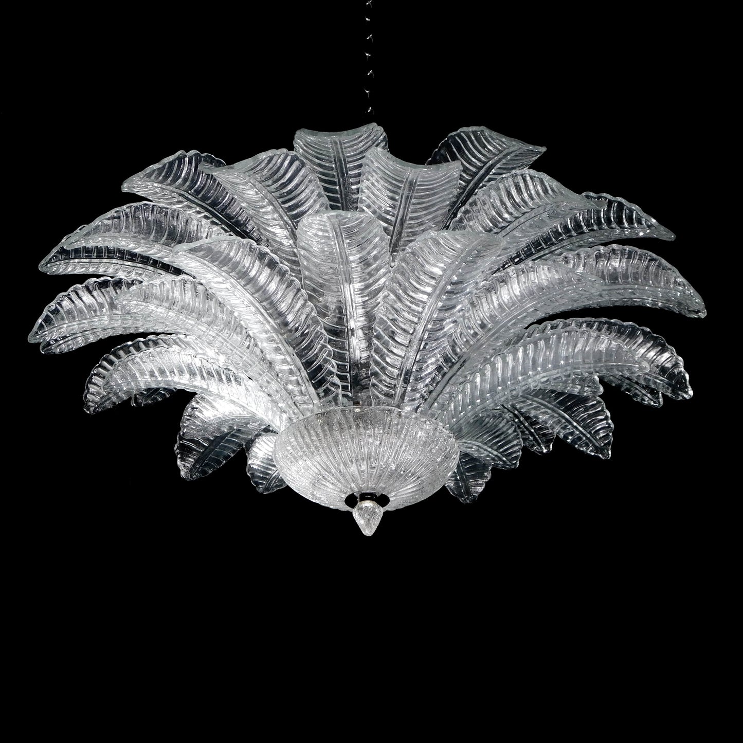 Vintage Palmette Chandelier in Handmade Murano Crystal, Italy, 1985
