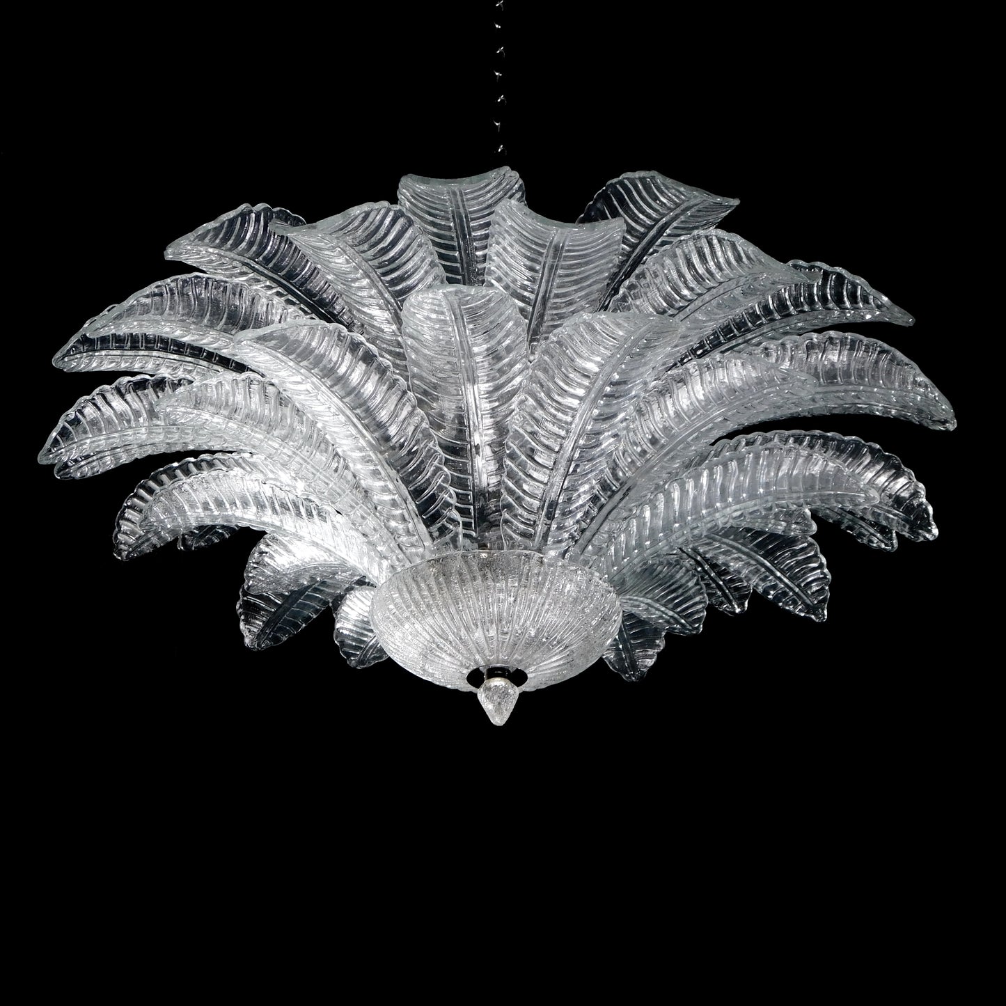 Vintage Palmette Chandelier in Handmade Murano Crystal, Italy, 1985