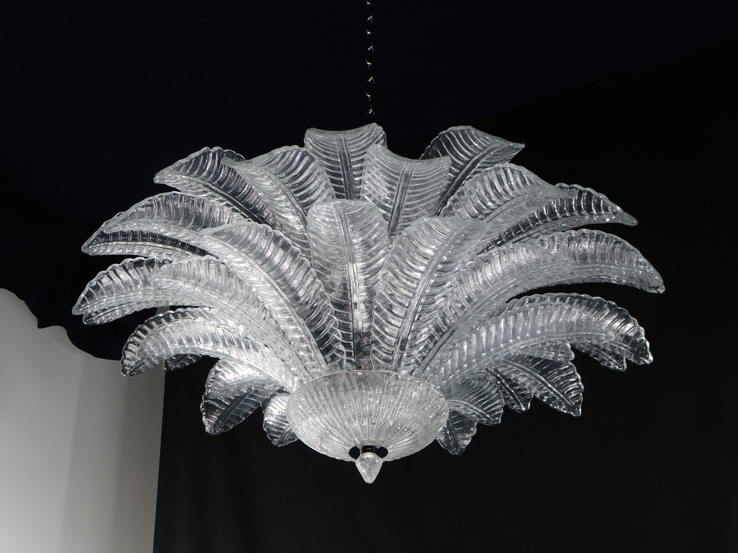 Vintage Palmette Chandelier in Handmade Murano Crystal, Italy, 1985