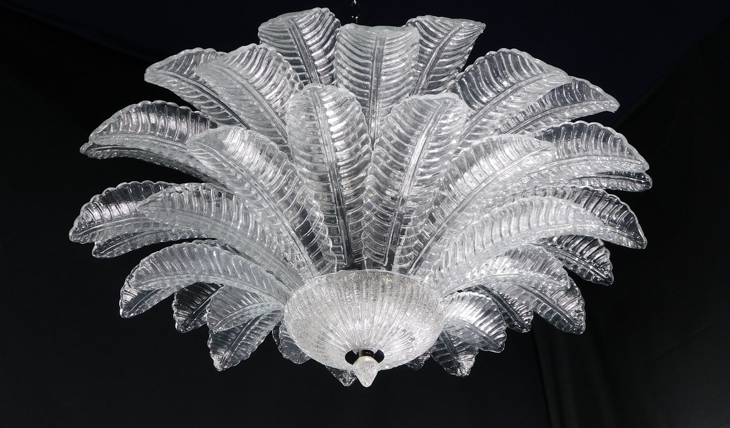 Vintage Palmette Chandelier in Handmade Murano Crystal, Italy, 1985