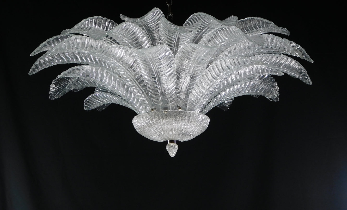 Vintage Palmette Chandelier in Handmade Murano Crystal, Italy, 1985