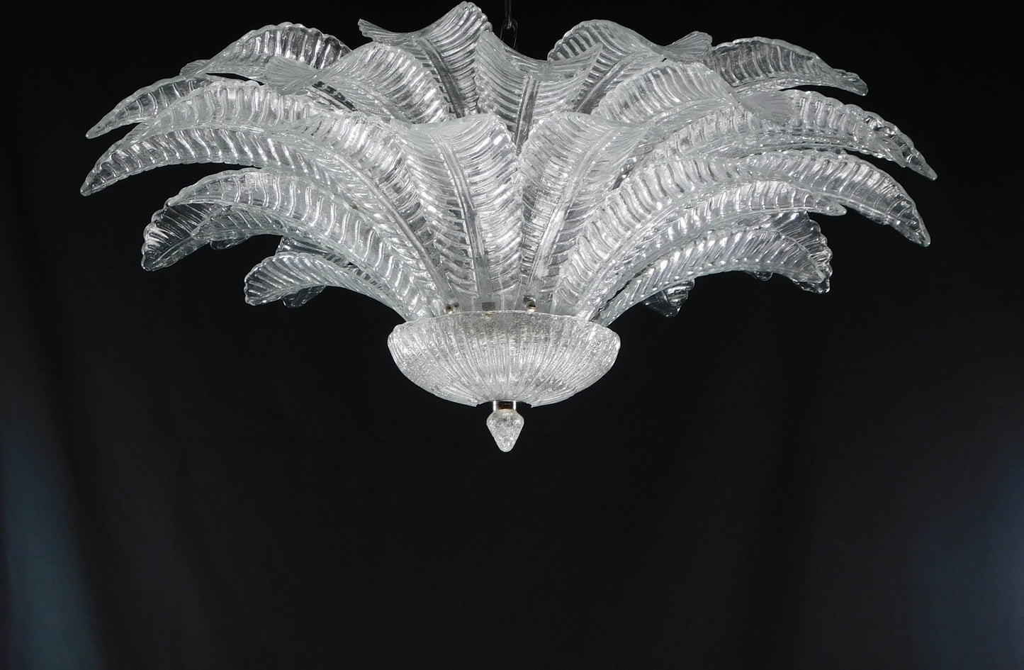 Vintage Palmette Chandelier in Handmade Murano Crystal, Italy, 1985