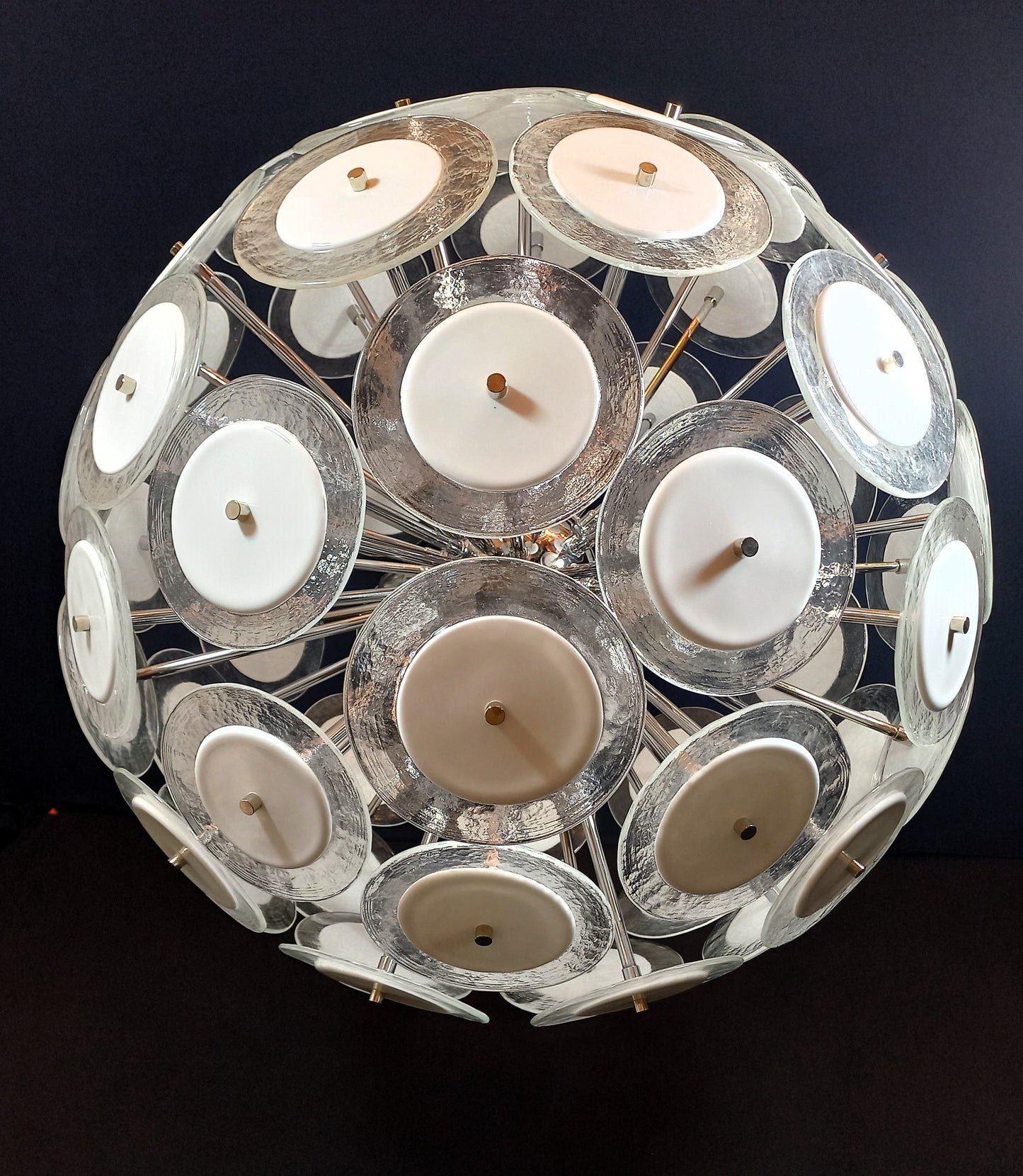 Vintage Sputnik Discs Murano Glass Pendant, 1975