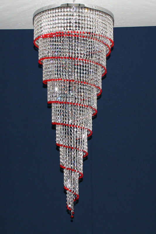 Lampadario Spirale Vintage Murano, stile Murrina. Vetri cristalli di Murano swarovsky, fatti a mano, designed and Made in Murano Italy