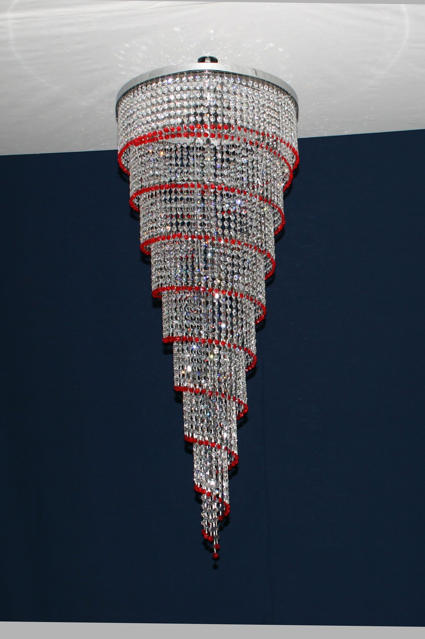 Lampadario Spirale Vintage Murano, stile Murrina. Vetri cristalli di Murano swarovsky, fatti a mano, designed and Made in Murano Italy