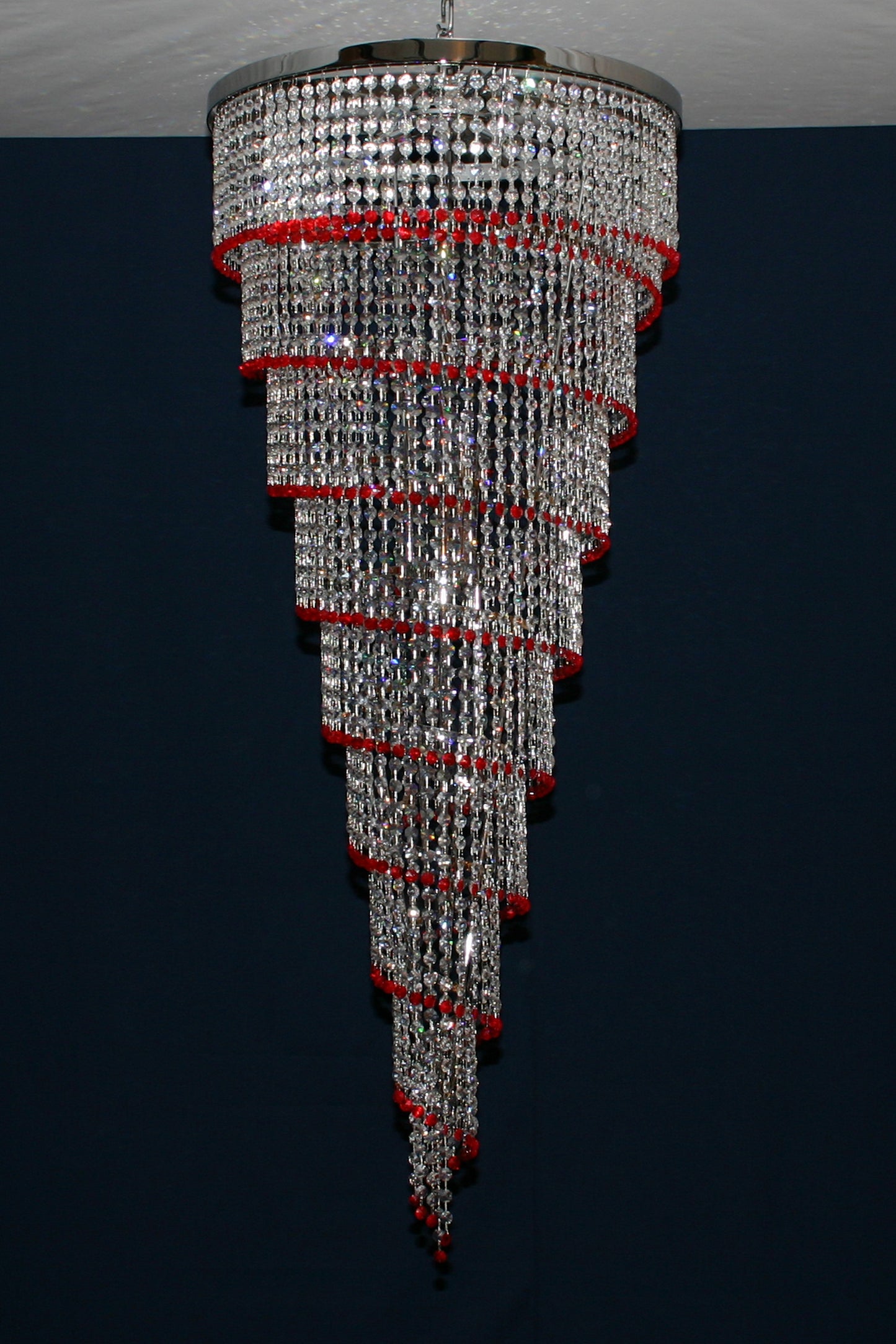 Lampadario Spirale Vintage Murano, stile Murrina. Vetri cristalli di Murano swarovsky, fatti a mano, designed and Made in Murano Italy