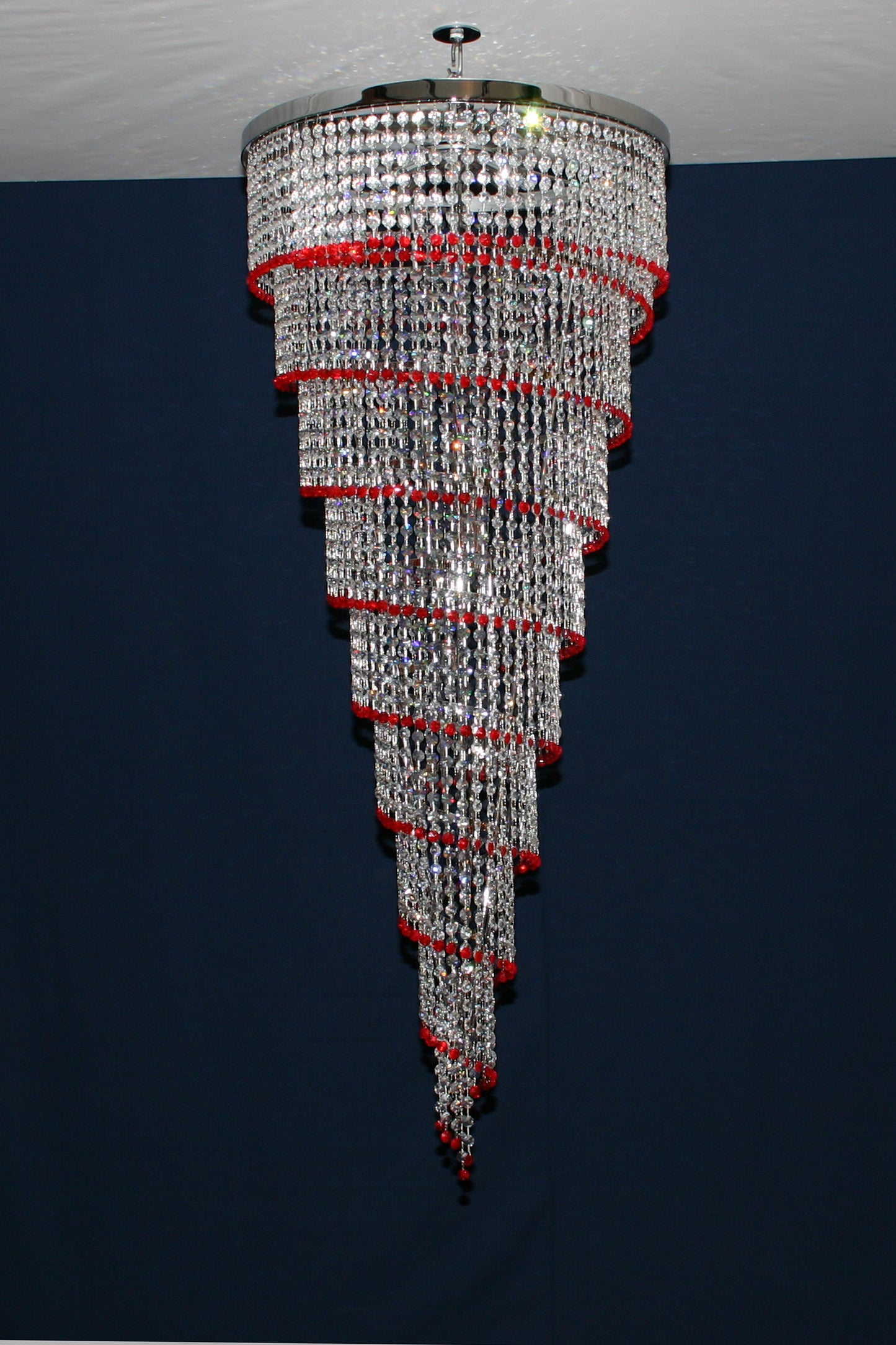 Lampadario Spirale Vintage Murano, stile Murrina. Vetri cristalli di Murano swarovsky, fatti a mano, designed and Made in Murano Italy