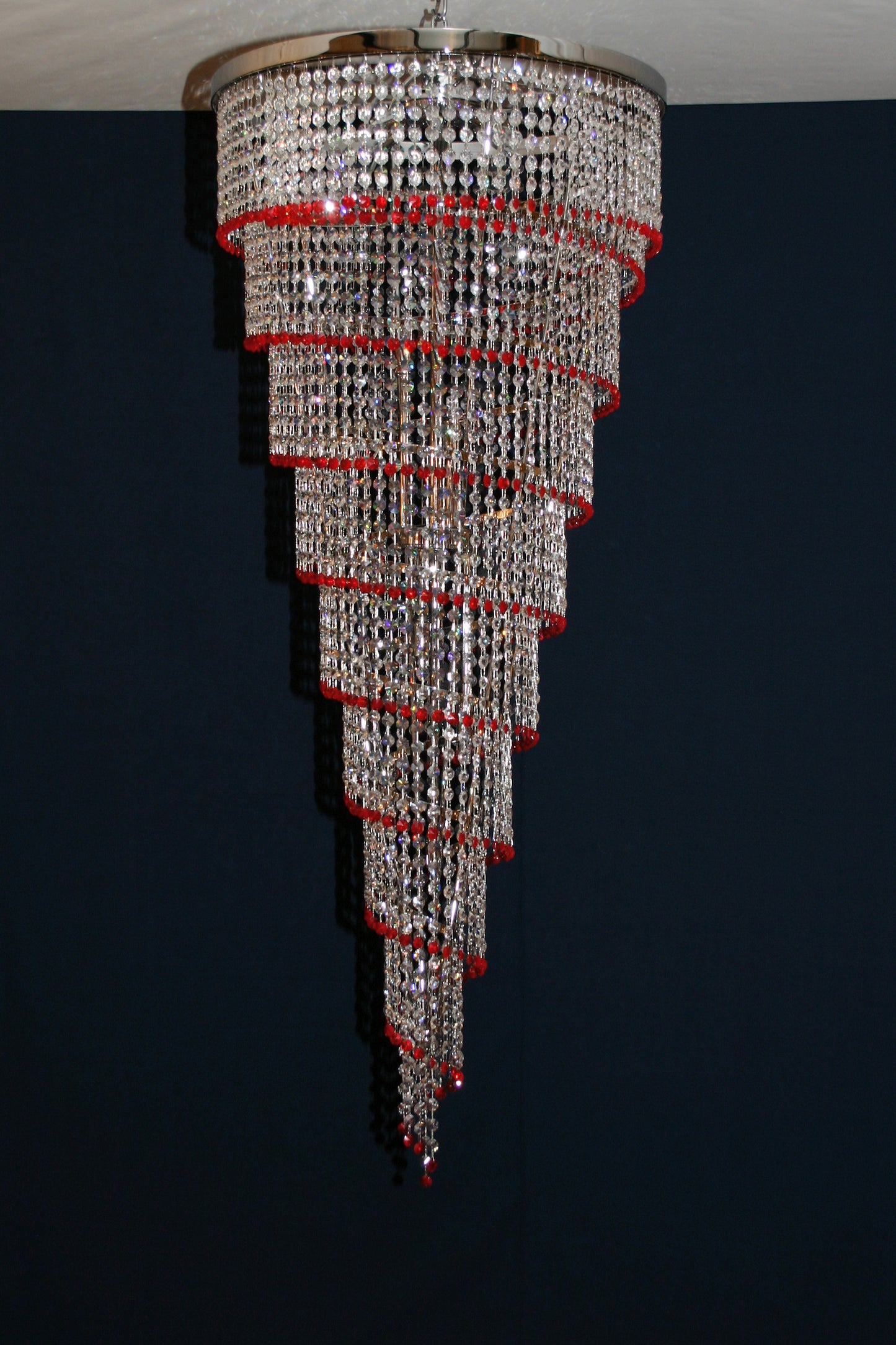 Lampadario Spirale Vintage Murano, stile Murrina. Vetri cristalli di Murano swarovsky, fatti a mano, designed and Made in Murano Italy