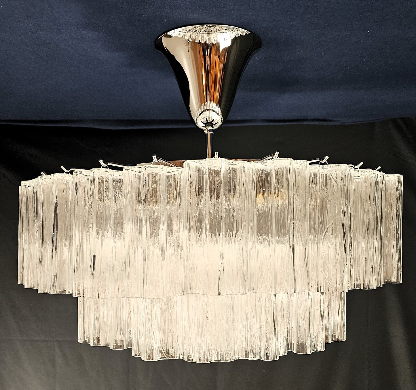 Lampadario di Murano a Vetri tronchi in cristallo fatti a mano. Designed and Made in Murano ,Italy
