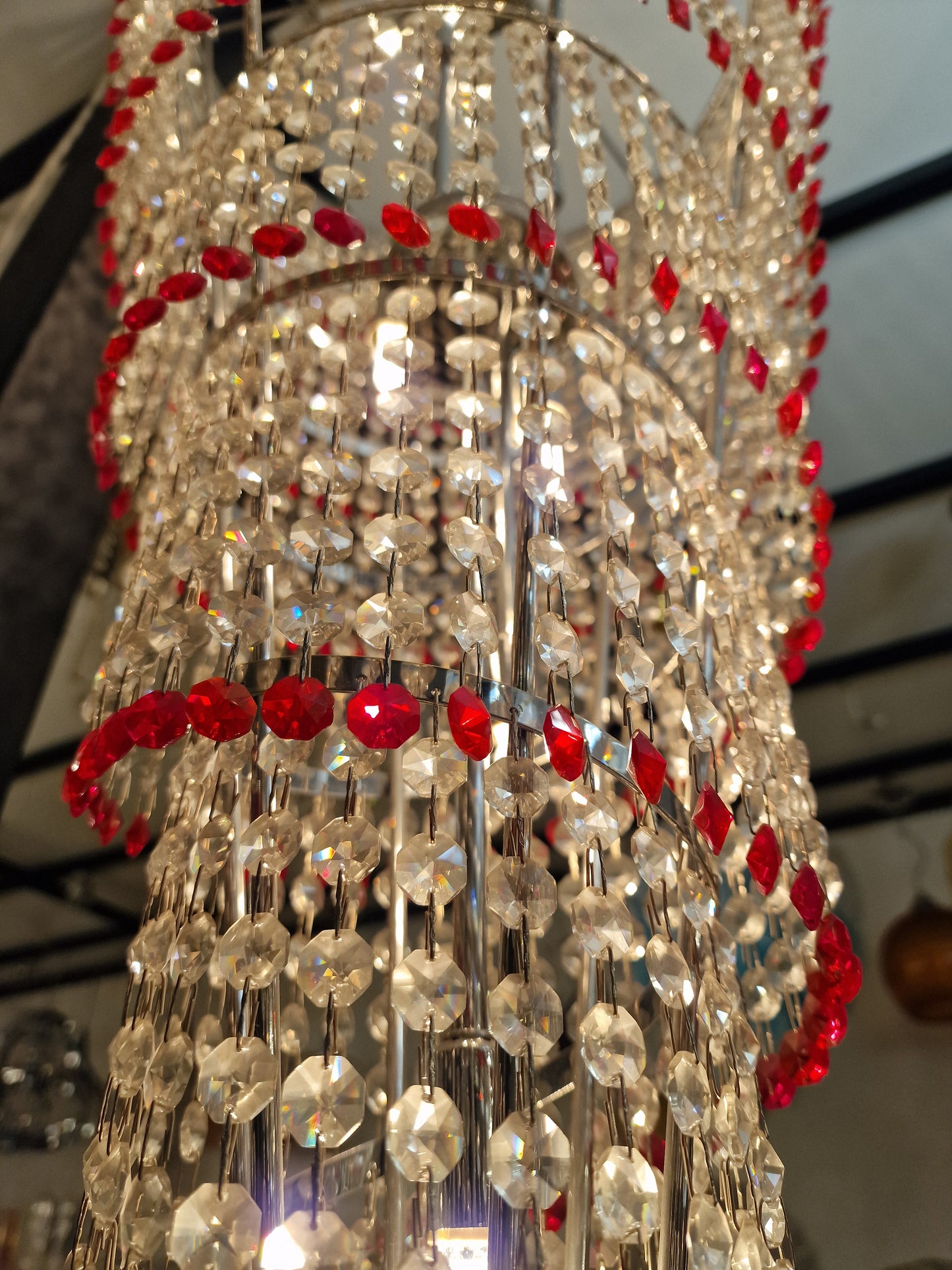 Lampadario Spirale Vintage Murano, stile Murrina. Vetri cristalli di Murano swarovsky, fatti a mano, designed and Made in Murano Italy