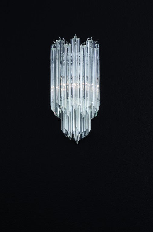 Applique con vetri prismi quadriedri di Murano, fatti a mano