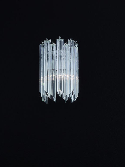 Applique con vetri prismi quadriedri di Murano, fatti a mano