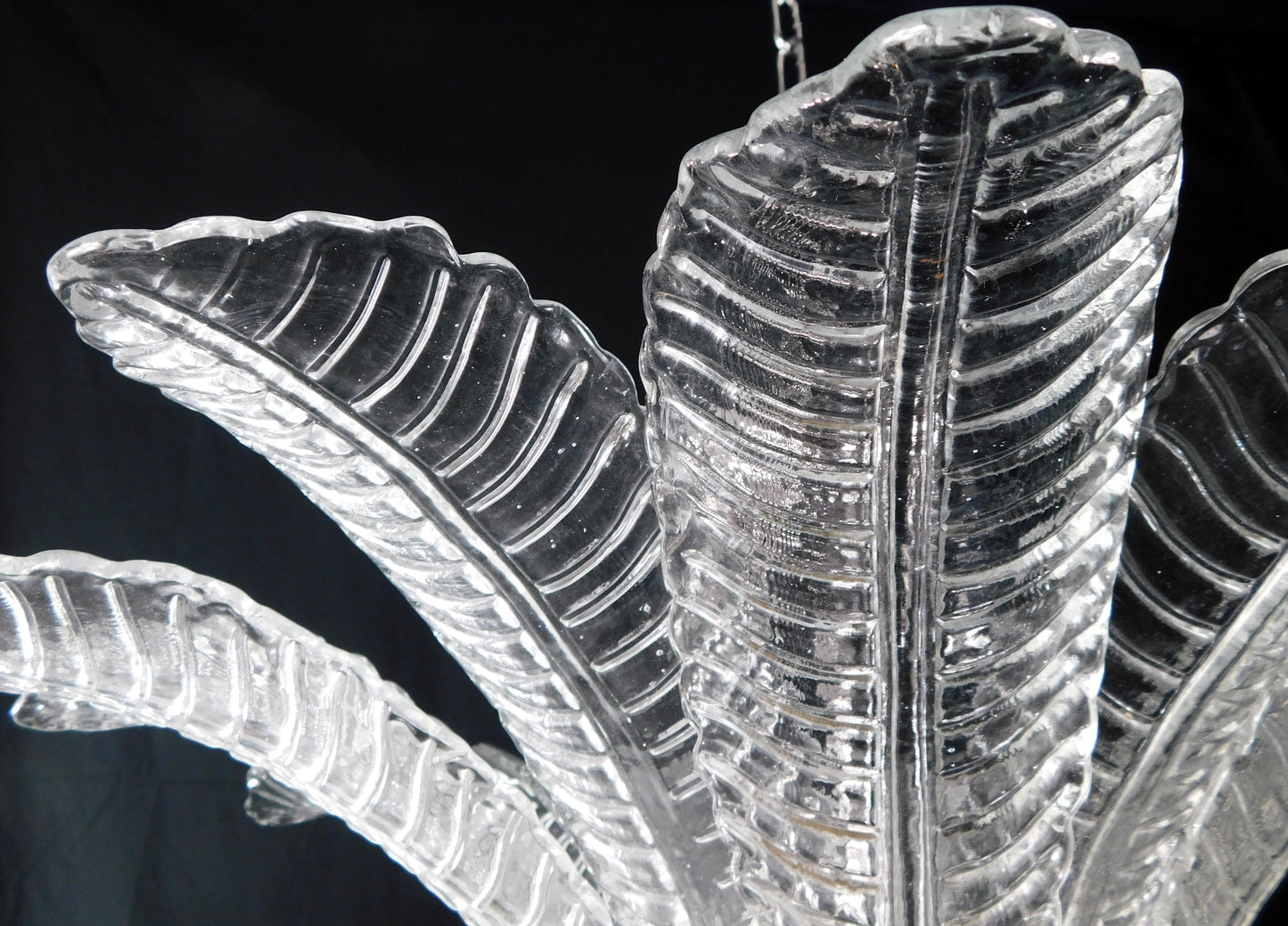 Vintage Palmette Chandelier in Handmade Murano Crystal, Italy, 1985