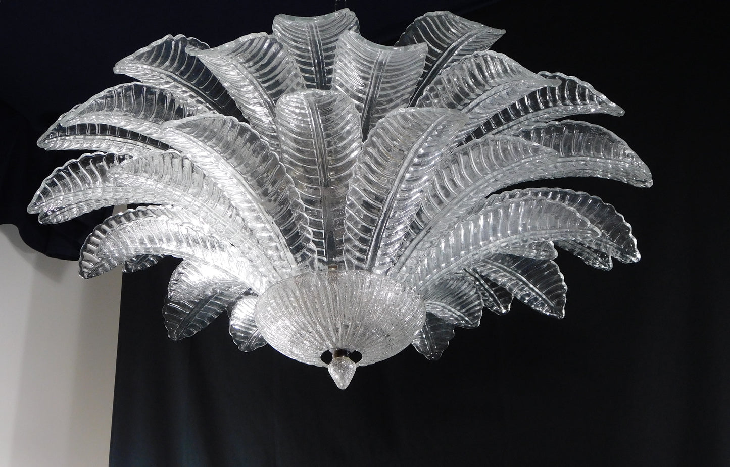 Vintage Palmette Chandelier in Handmade Murano Crystal, Italy, 1985