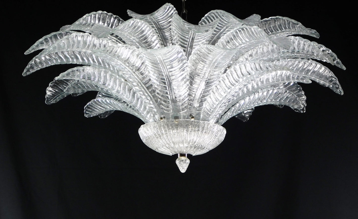 Vintage Palmette Chandelier in Handmade Murano Crystal, Italy, 1985