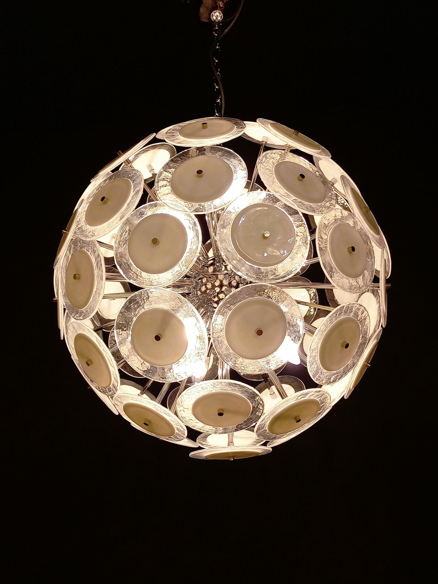 Vintage Sputnik Discs Murano Glass Pendant, 1975