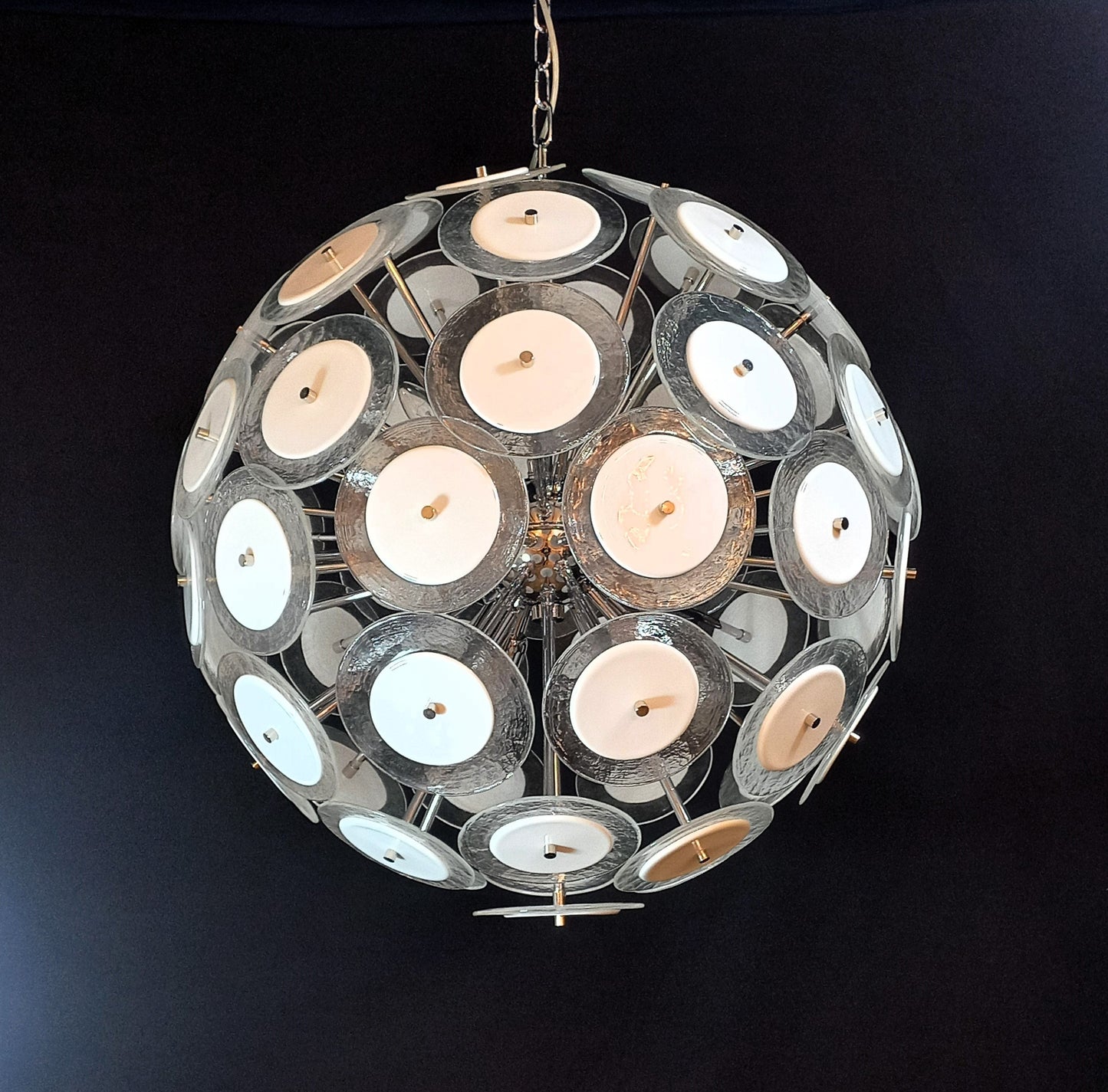 Vintage Sputnik Discs Murano Glass Pendant, 1975