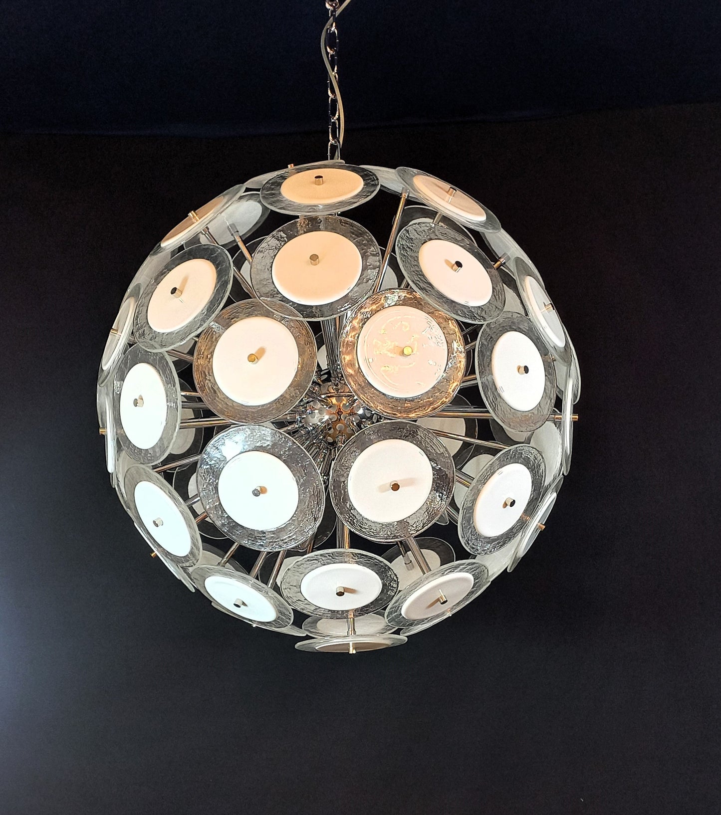 Vintage Sputnik Discs Murano Glass Pendant, 1975