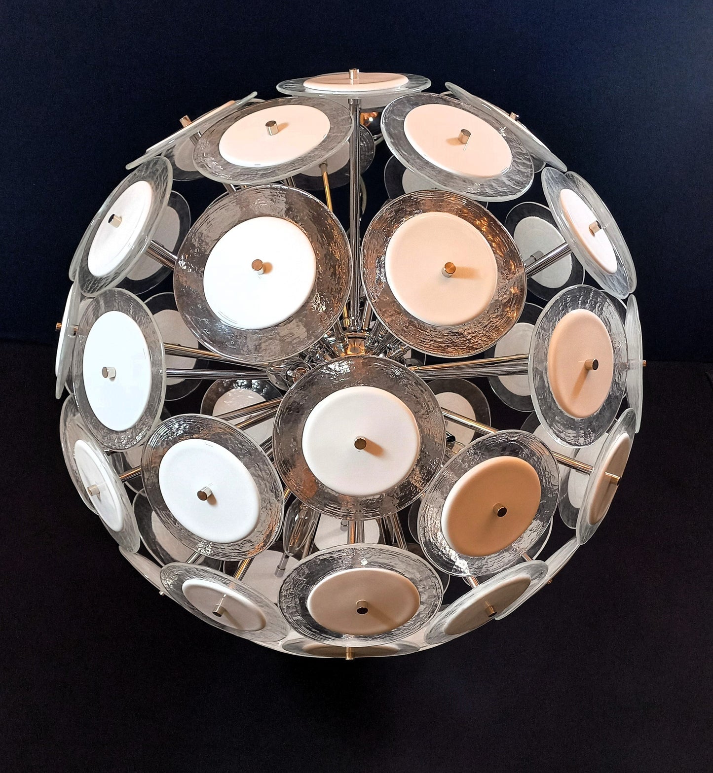 Vintage Sputnik Discs Murano Glass Pendant, 1975