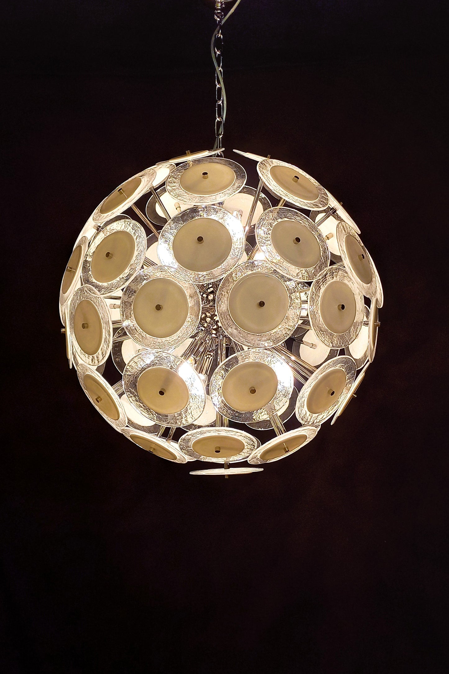 Vintage Sputnik Discs Murano Glass Pendant, 1975
