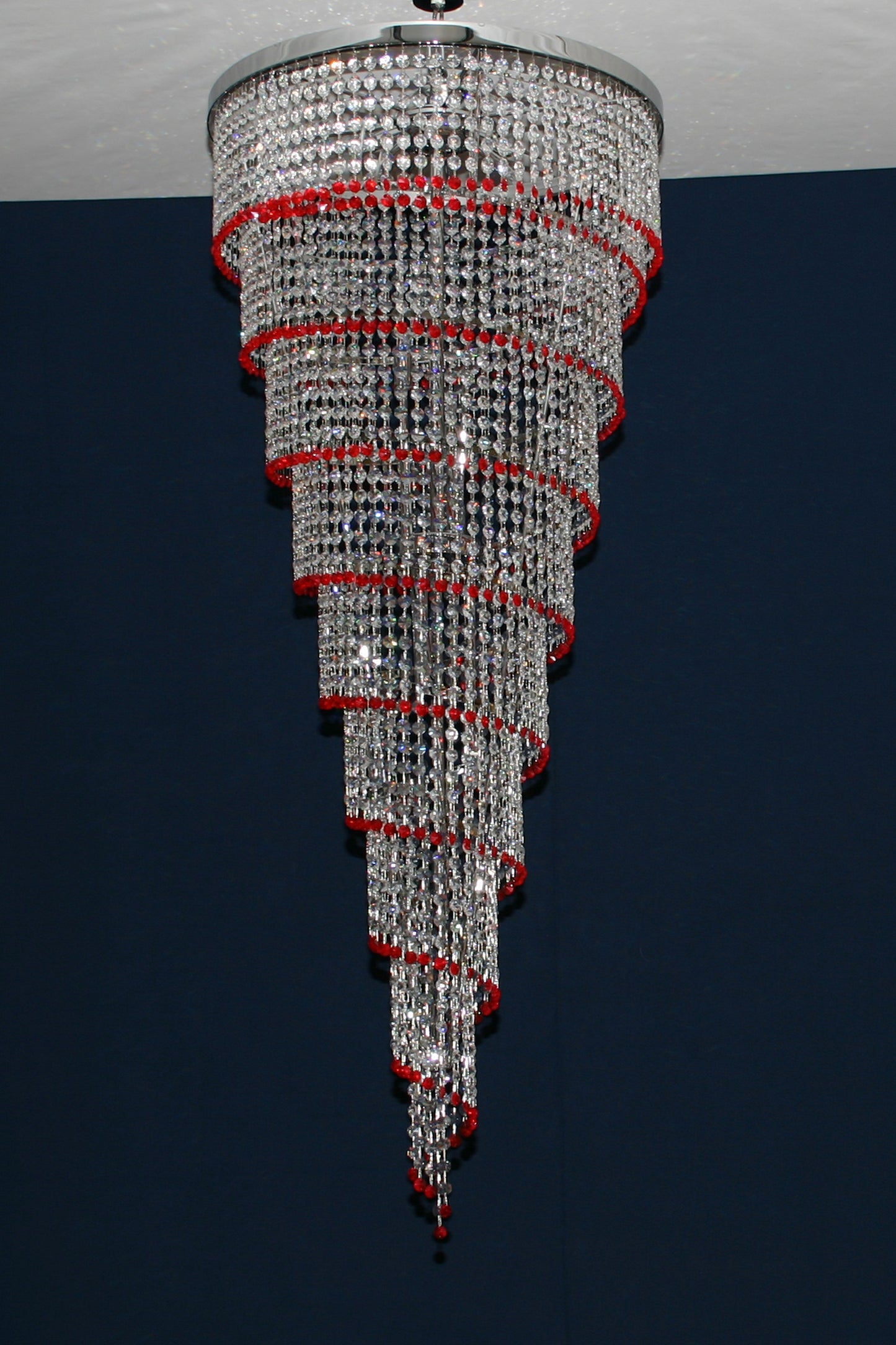 Lampadario Spirale Vintage Murano, stile Murrina. Vetri cristalli di Murano swarovsky, fatti a mano, designed and Made in Murano Italy