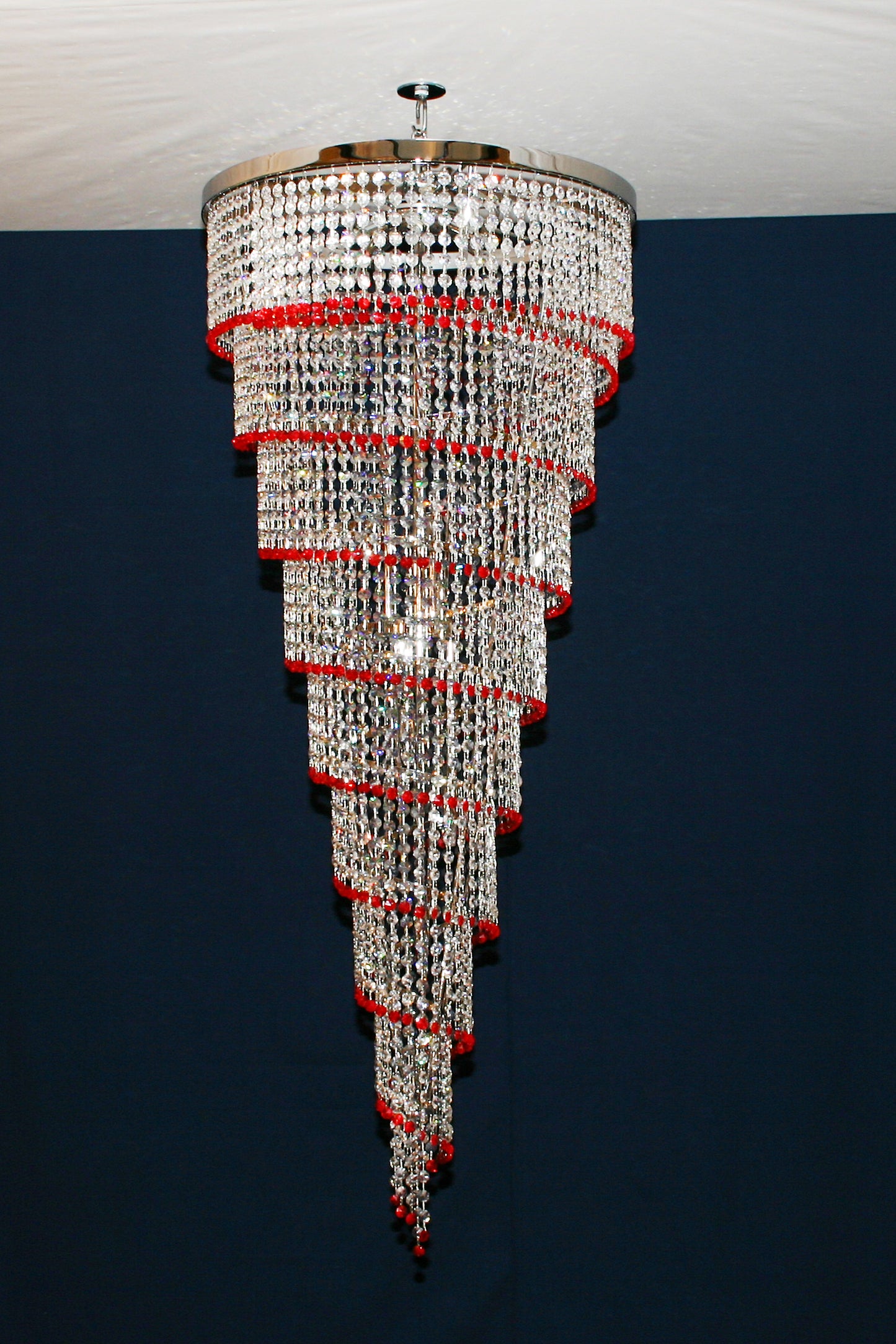 Lampadario Spirale Vintage Murano, stile Murrina. Vetri cristalli di Murano swarovsky, fatti a mano, designed and Made in Murano Italy